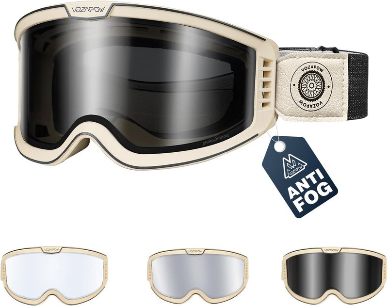 VOZAPOW Photochromic Motorcycle Goggles Anti Fog, OTG Dirt Bike Motocross Goggles UV Protection for Men Women MX Accessories - Image 1